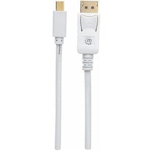 Manhattan Cable DisplayPort - MiniDP M-M 2.0m Blanco - Cable for Monitor, Dispositivo de audio/vídeo, Computadora de escri