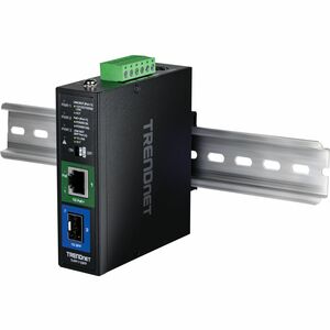 TRENDnet Industrial SFP to Gigabit PoE+ Media Converter; IP30 Rated Housing; Operating temperature range -40 75 C to (-40 