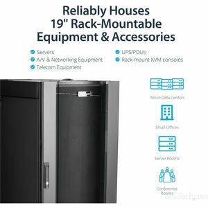 StarTech.com RK2537BKM. Typ: Freistehendes Gestell, Rack-Kapazität: 25U, Höchstgewicht (Kapazität): 1500 kg, Key lock, Ver