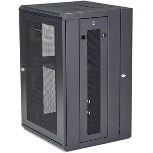 StarTech.com 18U Wandmontierbar Rackschrank für Server, LAN-Schalter, Patchfeld406,40 mm Rack Depth - Schwarz - Stahl, Gef