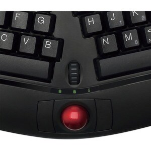 Adesso Tru-Form Media 3150 - 2.4 GHz Wireless Ergo Trackball Keyboard - Wireless Connectivity - RF - Compact - 30 ft - 2.4