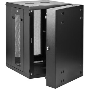 StarTech.com 4-Post 15U Wall Mount Network Cabinet, 19" Hinged Wall-Mounted Server Rack for Data / IT Equipment, Lockable 