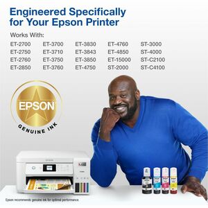 Epson T502, Black Ink Bottle - Inkjet - Black - 1 Each