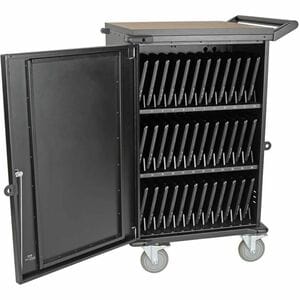 Tripp Lite by Eaton Multi-Device Charging Cart, 36 AC Outlets, Chromebooks and Laptops, 230V, Schuko Black - 4 Casters - S