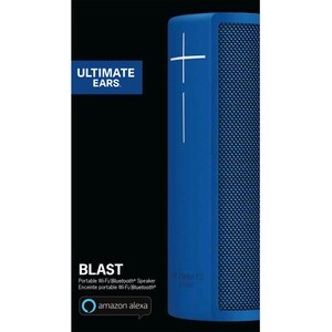 Ultimate Ears BLAST Portable Bluetooth Smart Speaker - Alexa Supported - Blue - 90 Hz to 20 kHz - 360° Circle Sound - Wire