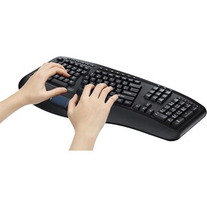 Adesso 2.4GHz Wireless Ergonomic Touchpad Keyboard - Wireless Connectivity - RF - 30 ft - 2.40 GHz - USB Interface - 105 K