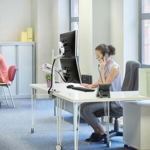 Ergotron Mounting Arm for Monitor, Display Screen, LCD Display, TV - White - Height Adjustable - 2 Display(s) Supported - 