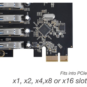 SIIG USB 3.0 7-Port Ext PCIe Host Adapter - PCI Express 2.0 x1 - Plug-in Card - 7 USB Port(s) - 7 USB 3.0 Port(s)