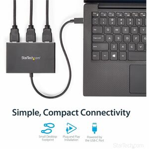 StarTech.com 3-Port USB-C Multi-Monitor Adapter, Type-C to 3x HDMI MST Hub, Triple 1080p HDMI Laptop Display Extender / Sp