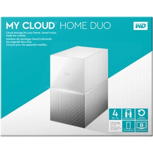 WD My Cloud Home Duo WDBMUT0040JWT-EESN 2 x Total Bays NAS Storage System - 4 TB HDD Desktop - 2 x HDD Installed - 4 TB In