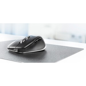 Souris Optique 3Dconnexion CadMouse - Bluetooth/Radio Fréquence - USB - 7 Bouton(s) - Noir, Argenté - Câble/sans fil - 2,4