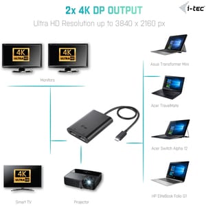 Docking station i-tec USB Type-C per Computer portatile, Tablet PC - DisplayPort - Thunderbolt - Cavo