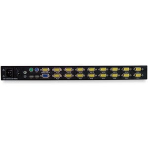 StarTech.com LCD Rack Console KVM Switch - Steel - Black - 16 Computer(s) - 43.2 cm (17") LCD - SXGA - 1280 x 1024 - 2 x P