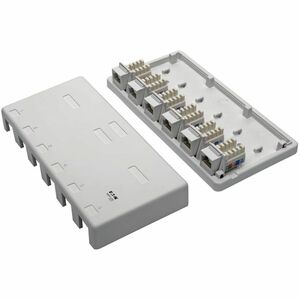 Eaton Tripp Lite Series Pre-Configured Unshielded Cat6 6-Port Surface-Mount Box, 110 IDC, RJ45, White - White - Acrylonitr