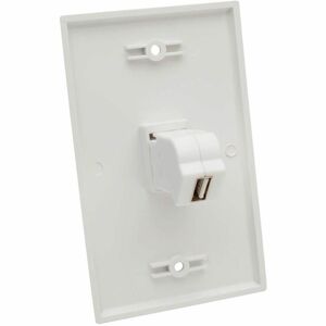 Eaton Tripp Lite Series USB 2.0 All-in-One Keystone/Panel Mount Angled Coupler (F/F), White - 1 x Type A USB 2.0 USB Femal