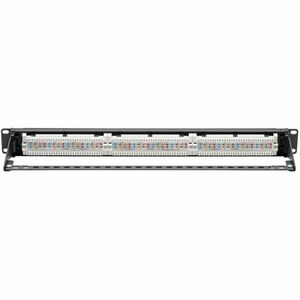 Eaton Tripp Lite Series Cat5e 24-Port Patch Panel - PoE+ Compliant, 110/Krone, 568A/B, RJ45 Ethernet, 1U Rack-Mount, TAA -