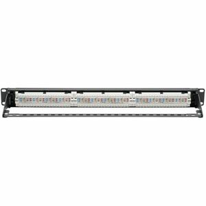 Tripp Lite Cat5 / Cat5e PoE Patch Panel 24-Port 110 568A/B RJ45 1URM TAA - 24 Port(s) - 24 x RJ-45 - 1U High - Black - 19"