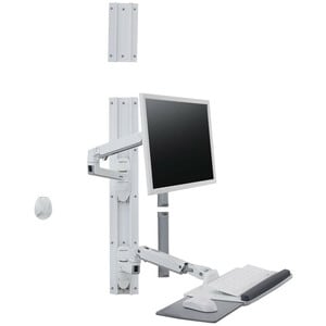 Ergotron Wall Mount Track for Keyboard, LCD Monitor, Mouse - White - 1 Display(s) Supported - 32" Screen Support - 30 lb L
