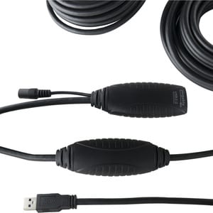 Plugable 10 Meter (32 Foot) USB 3.0 Active Extension Cable with AC Power Adapter and Back-Voltage Protection - with AC Pow