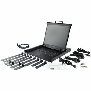 StarTech.com Rackmount KVM Console - 1U 19" LCD Monitor Single Port VGA KVM Server Rack Drawer includes Cables & Hardware 