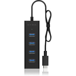 Hub USB ICY BOX IB-HUB1409-C3 - USB Tipo C - Esterno - Nero - 4 Total USB Port(s) - 4 USB 3.0 Port(s) - PC, Mac, Linux