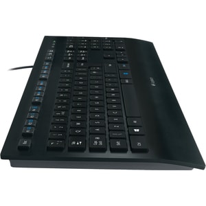 Logitech K280E Tastatur - Kabel Konnektivität - USB Schnittstelle - Deutsch - Schwarz - Gummikuppel Keyswitch - Windows, L