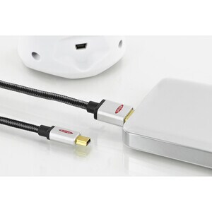 Ednet Premium 1,80 m Mini-USB/USB Datentransferkabel für MP3-Player, Festplattenlaufwerk-Gehäuse, PC, Notebook, USB-Hub - 