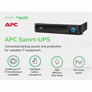 APC Smart-UPS C, Line Interactive, 1440VA, Tower, 120V, 8x NEMA 5-15R outlets, SmartConnect port, USB and Serial communica