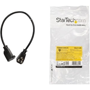 StarTech.com Cable de 0.45m de Extensión de Alimentación de Computadora, Plano NEMA 5-15P a NEMA 5-15R, Extensión de Toma,
