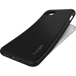 Spigen Liquid Air Armor Case for Apple iPhone 7 Smartphone - Black - Shock Absorbing, Fingerprint Resistant, Scratch Resis