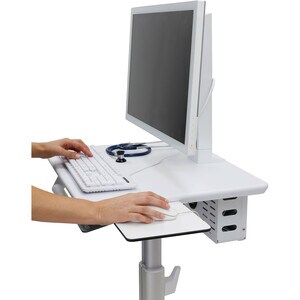 Ergotron StyleView Medical Cart - 7.26 kg Load Capacity - 4 Casters - 101.60 mm Caster Size - White, Aluminium - 61 cm (24