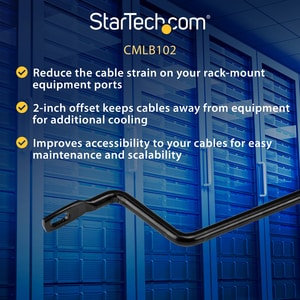 StarTech.com Horizontal Cable Lacing Bars with 2 in. Offset for Racks - Horizontal Cable Manager - 10 Pack - Cable Managem