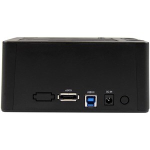 StarTech.com Drive Dock SATA/600 - USB 3.0 Type B, eSATA Host Interface - UASP Support External - Black - Dual-Bay Hard Dr