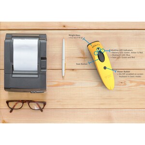 Socket Mobile SocketScan S740 Handheld Barcode Scanner - Wireless Connectivity - Yellow - 1D, 2D - Imager - Bluetooth