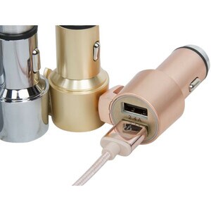 ChargeHub V2 Auto Adapter - 1 Pack - 12 V DC, 24 V DC Input - 5 V DC/2.40 A Output CHARGE BREAK ESCAPE ROSE GOLD