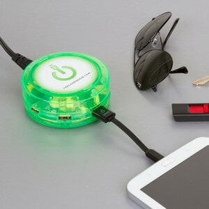 ChargeHub X5 - 5 Port USB Charger - 1 Pack - 120 V AC, 230 V AC Input - 5 V DC/8 A Output GREEN 2.4AMPS/PORT 8AMPS OVERALL