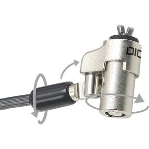 Câble de verrouillage Dicota Pour Ordinateur Portable, Projecteur, Moniteur, Imprimante - 2 m Câble - Fermeture à clé - No