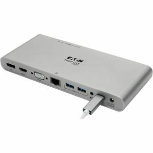 Eaton Tripp Lite Series USB-C Dock, Triple Display - 4K HDMI/DisplayPort, VGA, USB 3.x (5Gbps), USB-A/C Hub Ports, GbE, 10