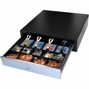 Cassetto dei contanti apg ECD417 - EUR 4 Banconota - 9 Coin - 2 Posizione serratura - Acciaio - Nero - 112 mm Altezza x 41