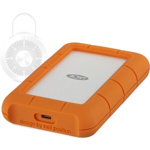 LaCie Rugged SECURE STFR2000403 2 TB Portable Hard Drive - External - USB 3.1 Type C - Retail
