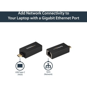 StarTech.com Adaptateur USB C vers Gigabit Ethernet - 1Gbps NIC USB 3.0/3.1 Type C vers port RJ45/Adaptateur LAN TB3 Compa