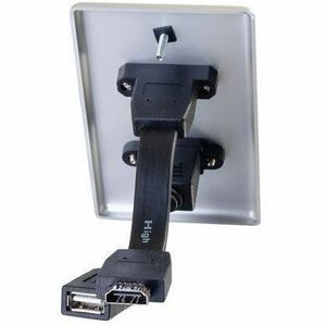 C2G HMDI and USB B Pass Through Wall Plate - Single Gang - 1-gang - Aluminum - Aluminum, Polyvinyl Chloride (PVC) - 1 x HD