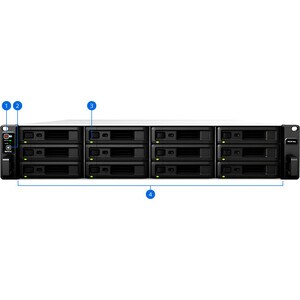 Synology RackStation RS3618XS 12 x Total Bays SAN/NAS Storage System - Intel Xeon D-1521 Quad-core (4 Core) 2.40 GHz - 8 G