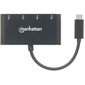 Manhattan USB-C Dock/Hub, Ports (x4): USB-A (x4), 5 Gbps (USB 3.2 Gen1 aka USB 3.0), USB powered (no external power supply