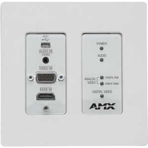 AMX N2300 Series 4K UHD Video Over IP Decor Style Wallplate Encoder with KVM, PoE - 2 Computer(s) - 4K - 4096 x 2160 Maxim