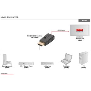 Digitus A/V Adapter - 1 - 1 x HDMI Digital Audio/Video Male - 1 x HDMI Digital Audio/Video Female - 3840 x 2160 Supported 
