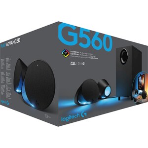 Logitech LIGHTSYNC G560 2.1 Bluetooth Speaker System - 120 W RMS - Black - 40 Hz to 18 kHz - DTS:X - USB