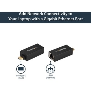 StarTech.com Gigabit Ethernet Card for Computer/Notebook/Tablet - 10/100/1000Base-T - Desktop - USB 3.0 Type C ASIX - AX88