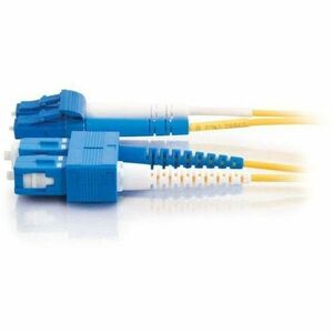 C2G 16.4ft (5m) LC-SC 9/125 OS2 Duplex Single-Mode PVC Fiber Optic Cable - Yellow - 16.40 ft Fiber Optic Network Cable for