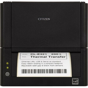 Citizen CL-E321 Desktop Direct Thermal/Thermal Transfer Printer - Monochrome - Label Print - Ethernet - USB - Serial - 104